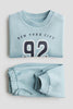 2-piece printed brushed-inside sweatshirt set
